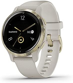 Garmin Venu 2S, GPS Smartwatch with Advanced Health Monitoring, Light Gold Bezel with Tan Case and Silicone Band (Renewed Premium)