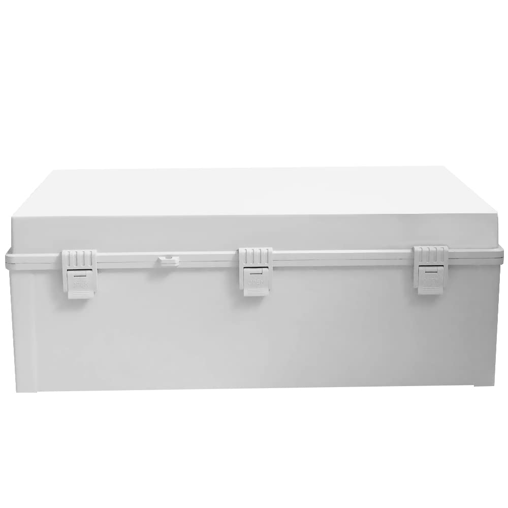 Large Electrical Junction Boxes Hinged Outdoor ABS Plastic Buckle Deep Wall Mount,Dustproof Waterproof IP67 Universal Durable Electrical Big Enclosure with Lock (23.62'x15.75'x8.66')