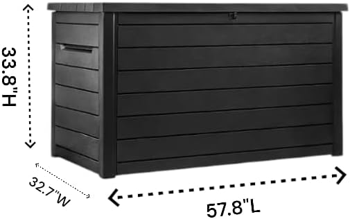 230-Gallon XXL Deck Storage Box Outdoor Patio Container (Graphite)