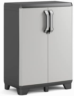 Keter Gear Wardrobe Low, Grey/Anthracite with 2 Shelves, 97 x 68 x 39 cm