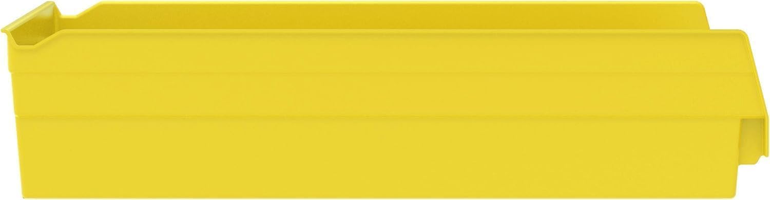 Akro-Mils 30178 Plastic Shelf Bins, Heavy Duty Storage Bins for Garage, Closet, and Drawer Organization, 18-Inch x 11-Inch x 4-Inch, Yellow, 12-Pack