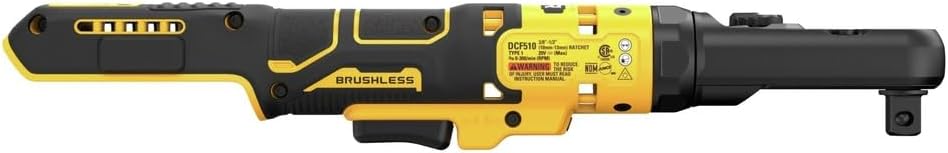 DEWALT 20V MAX XR Cordless Ratchet, 3/8' and 1/2' Sealed Head Ratchet, Bare Tool Only (DCF510B)