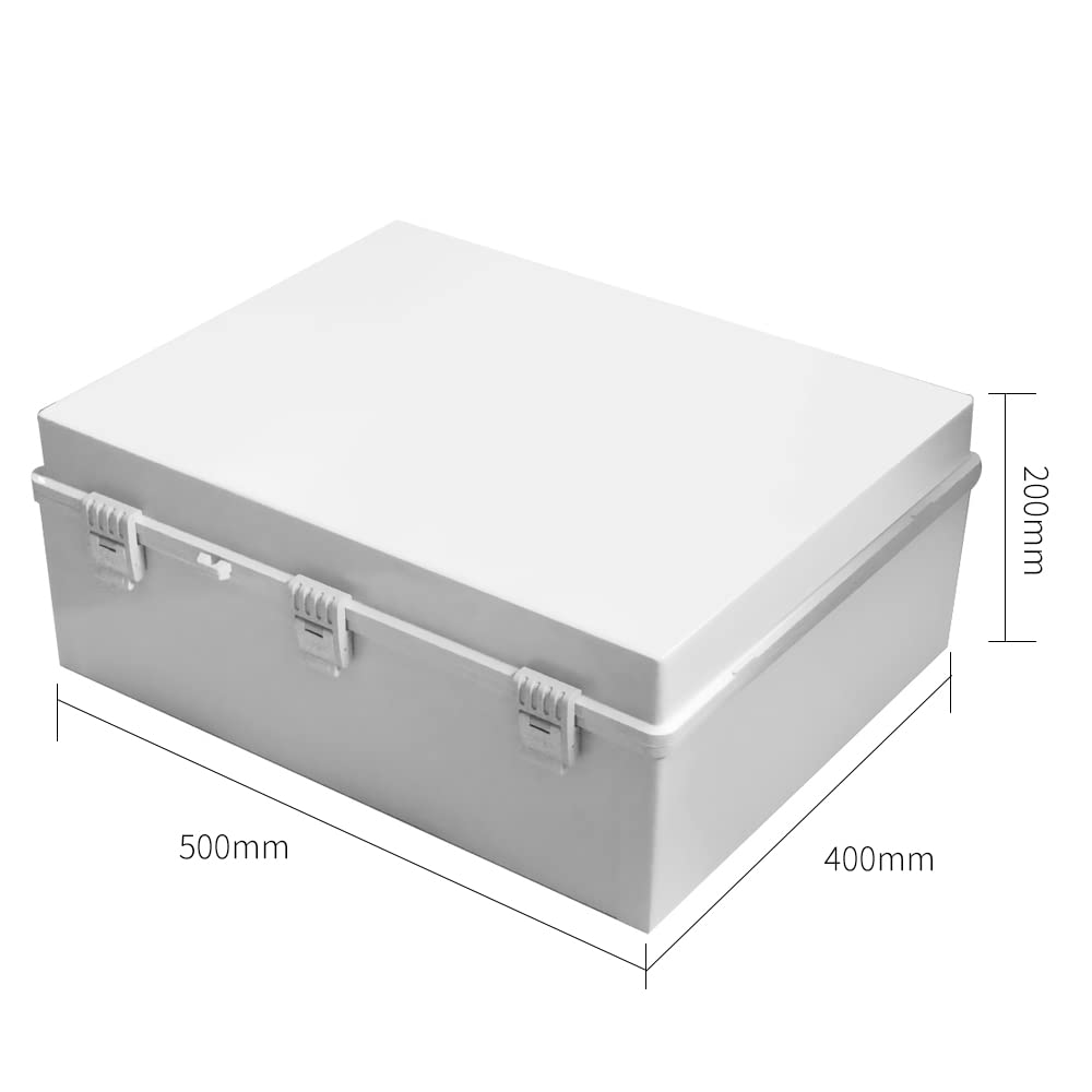 Electric Junction Box Large (19.69 x 15.75 x 7.87) Inches, Waterproof Outdoor Weatherproof Plastic Enclosure Box with Cover for Electronics, Dustproof, Watertight, Heavy-Duty Device Housing