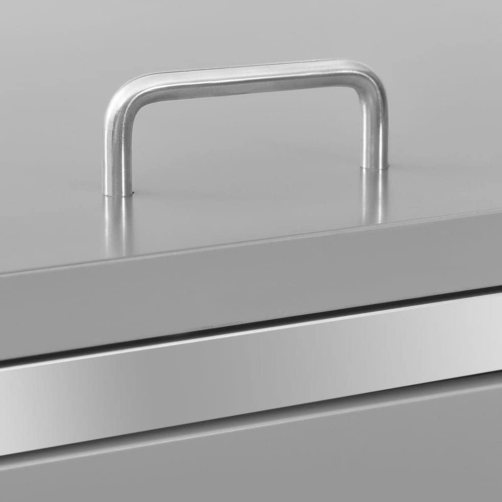 Single Wheelie Bin Shed, Stainless Steel Outdoor Trash Can Storage Garbage Bin Storage Shed, 27.2'x30.5'x44.3' Stainless Steel,-600