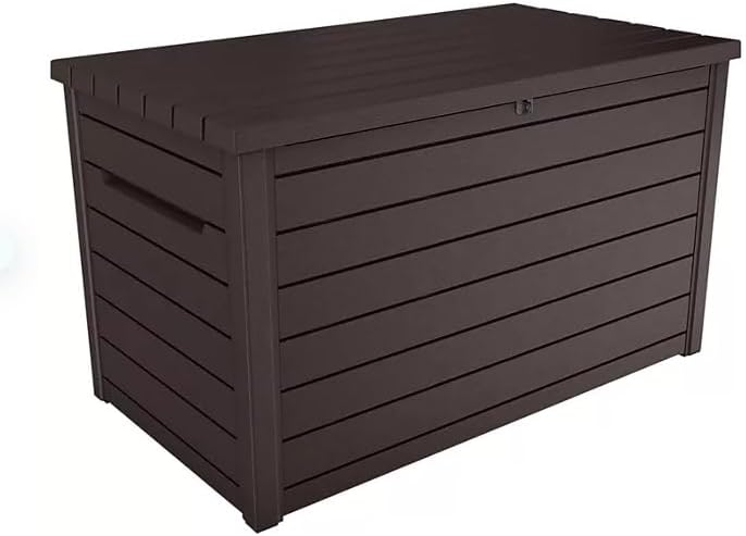 230-Gallon XXL Deck Storage Box Outdoor Patio Container (Brown)
