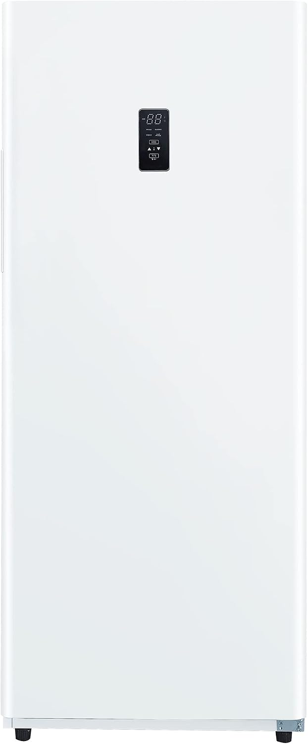 Hamilton Beach HZ4941 14 cu ft Upright Convertible Fridge/Freezer-Frost Free-Reversible Door-Removable Glass Shelves-LED Interior Light, White
