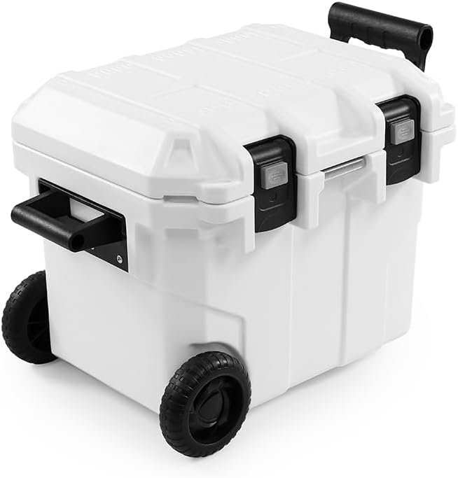 BluBox Hard Cooler Box, Heavy-Duty for Extended Outdoor Use, Camping, Fishing, White