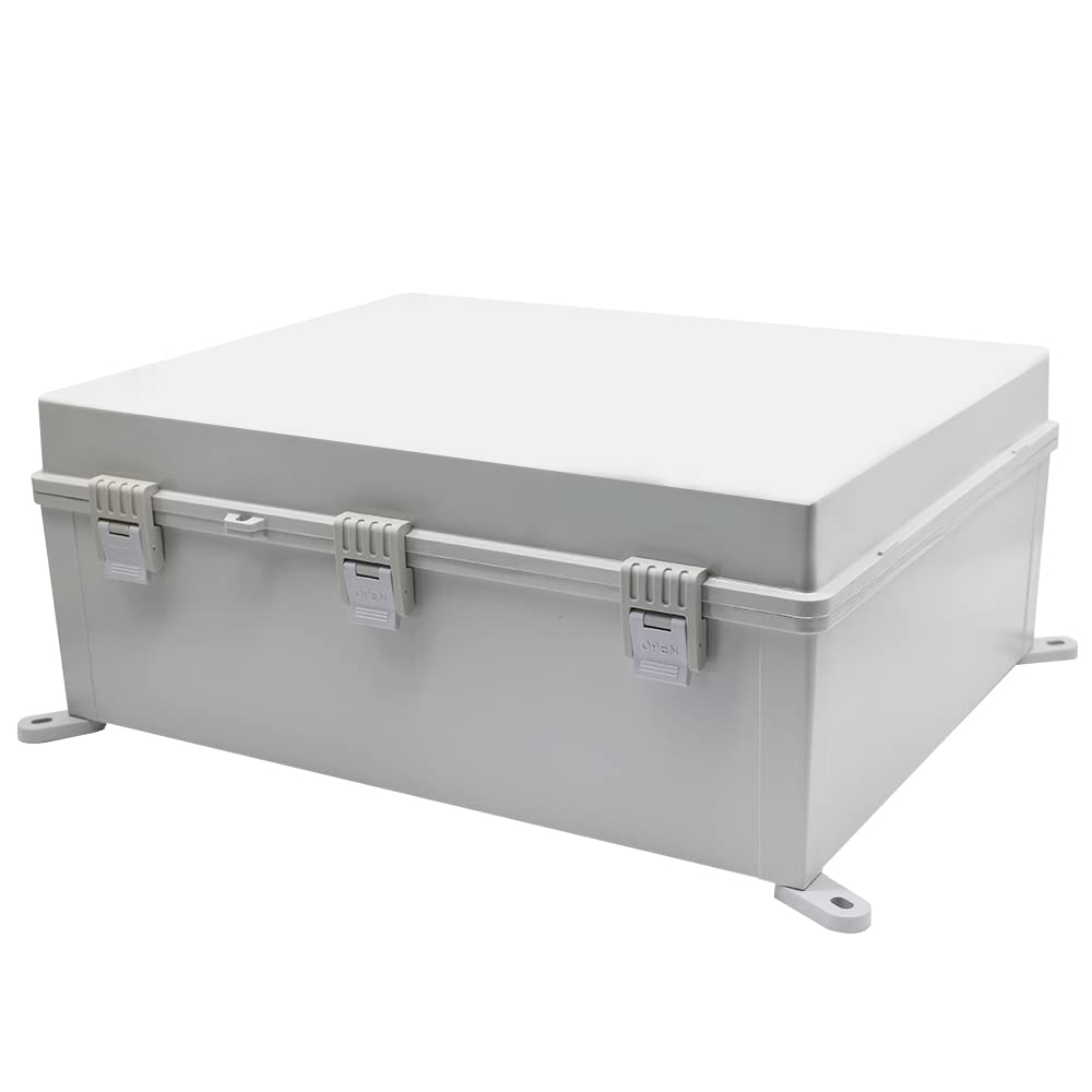 Electric Junction Box Large (19.69 x 15.75 x 7.87) Inches, Waterproof Outdoor Weatherproof Plastic Enclosure Box with Cover for Electronics, Dustproof, Watertight, Heavy-Duty Device Housing