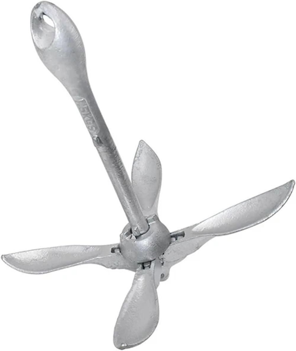 Folding Anchor, 6KG Anchor Yacht Fittings Hot Dip Galvanized Hardware Marine Folding,for Small Boats Canoe Paddle Boards