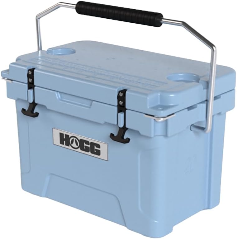 Ice Cooler with Wheels and Handle, Wheeled Cooler, Insulated Ice Chest with Wheels and Handle for Fishing and Camping with Dry Storage, Bottle Openers, and Cupholders