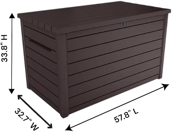230 Gallon Outdoor Storage Resin Deck Box- (Brown)
