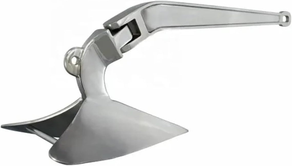 Folding Anchor, 5kg 316 Stainless Steel Plough Anchor for Boat, Power Marine Accessories Polished Non-Hinged Plow,for Small Boats Canoe Paddle Boards