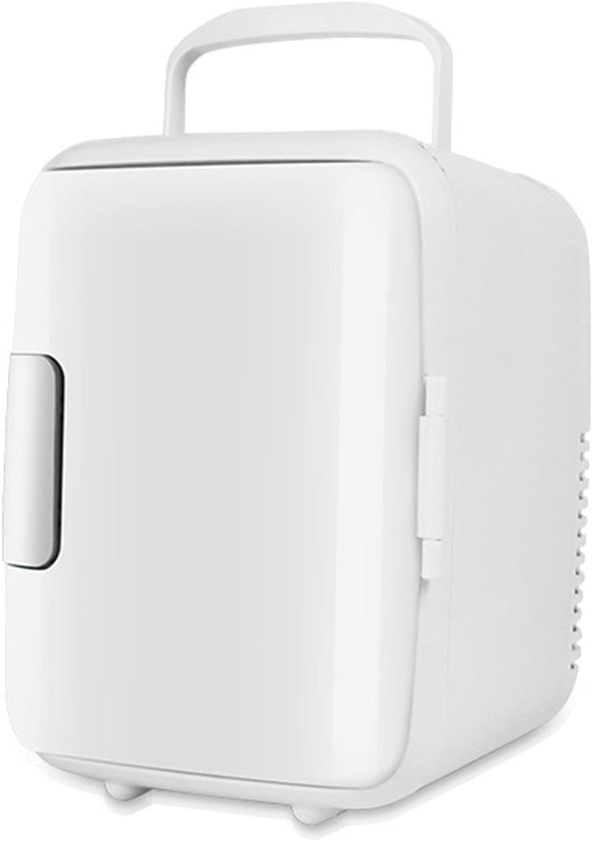 Car Cooling and Heating Box, 4L Mini Car Refrigerator for Home, Car Portable Car Fridge 12V/220V Electric Coolers for Food, Drinks, Skincare, Beauty, Makeup, Camping,White