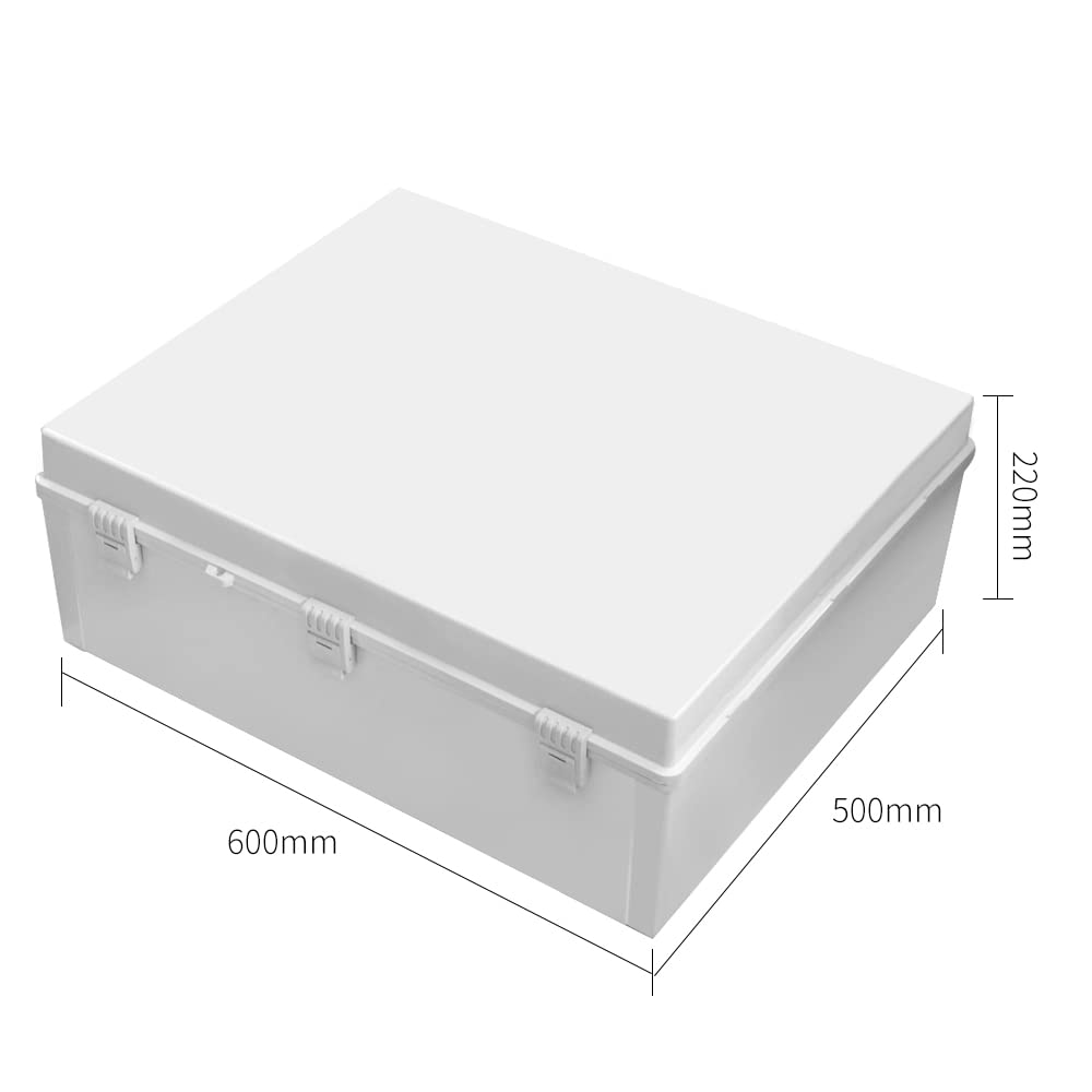 Big Size 23.62'x19.68'x8.66' IP67 Waterproof Enclosure Electrical Junction Box, Grey Shell ABS Outdoor Box With Covers (600x500x220mm)