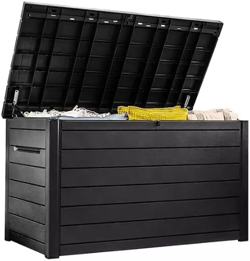 230-Gallon XXL Deck Storage Box Outdoor Patio Container (Graphite)
