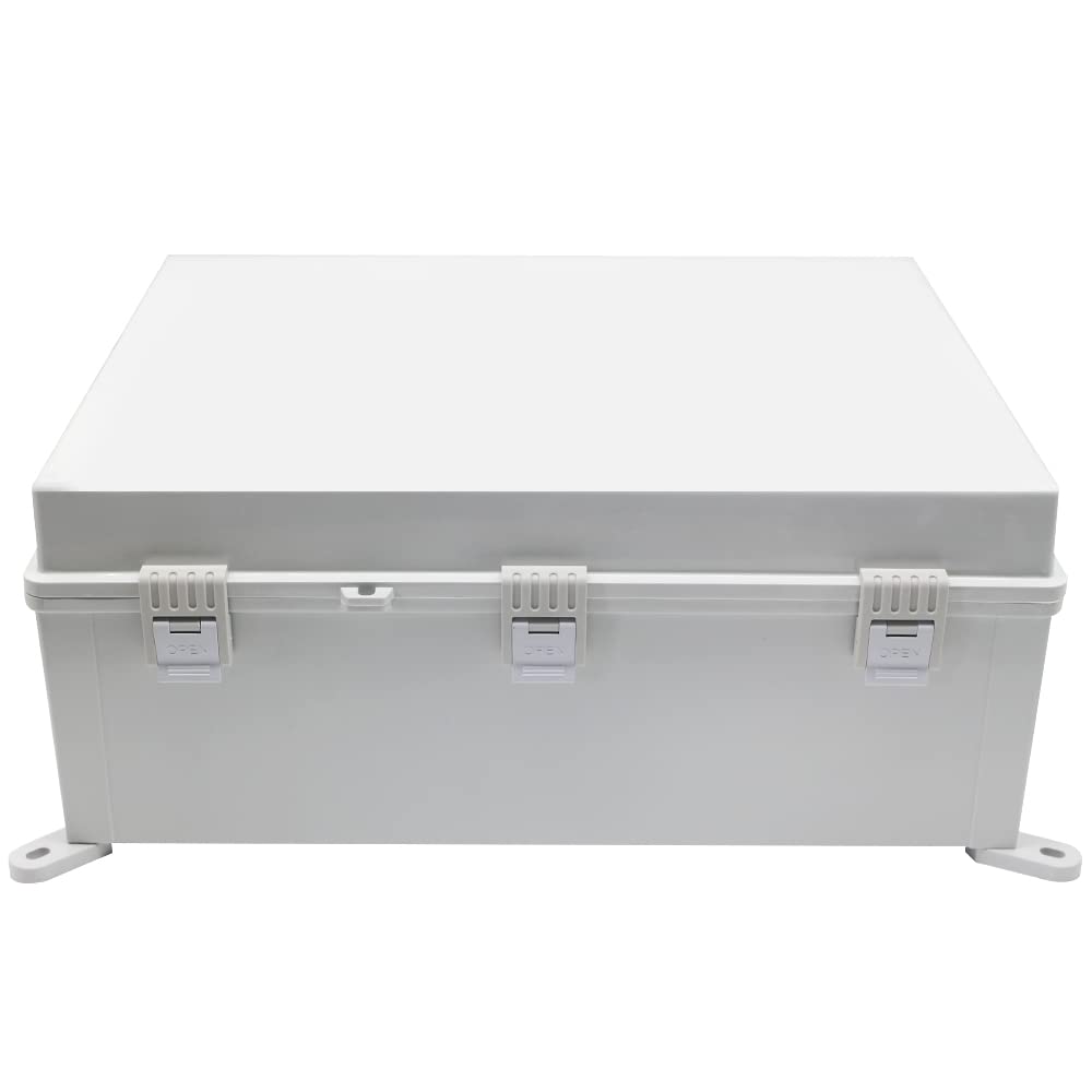 Electric Junction Box Large (19.69 x 15.75 x 7.87) Inches, Waterproof Outdoor Weatherproof Plastic Enclosure Box with Cover for Electronics, Dustproof, Watertight, Heavy-Duty Device Housing