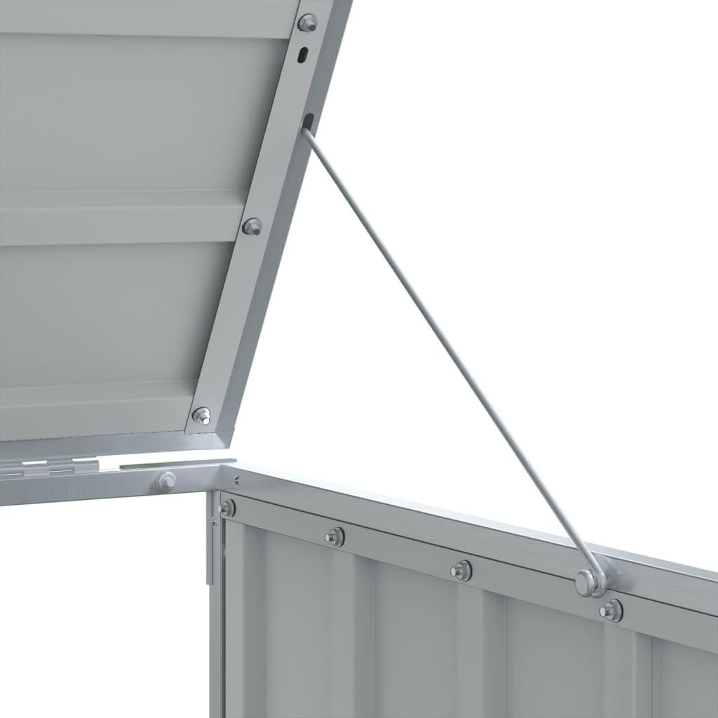 vidaXL Wheelie Bin Storage - Single Bin - Gray Steel - Outdoor Trash Bin Enclosure with Automatic Lid - 28.3'x31.9'x45.3'