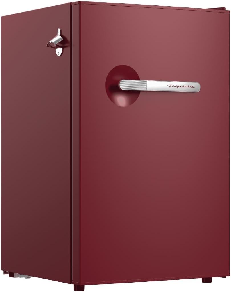 Frigidaire, 4.5 Cu. Ft. Retro Series Compact Refrigerator, Built-In Side Bottle Opener, Red