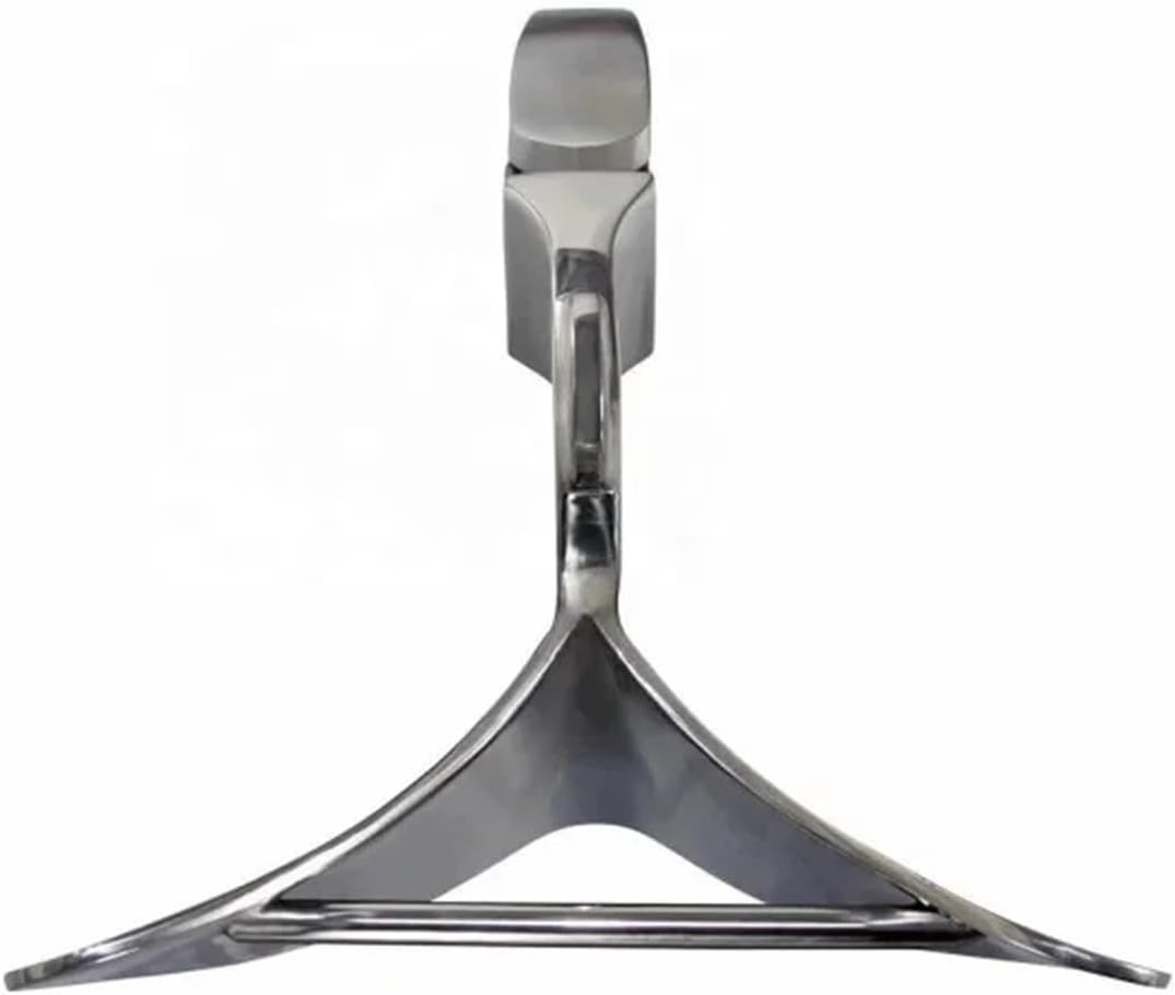 Folding Anchor, 5kg 316 Stainless Steel Plough Anchor for Boat, Power Marine Accessories Polished Non-Hinged Plow,for Small Boats Canoe Paddle Boards