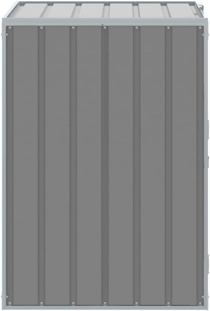 Steel Wheelie Bin Storage for Single Bin, Outdoor Storage Shed for Garbage Can, Outdoor Trash Can Storage Shed, Gray 28.3'x31.9'x45.3' Steel,-630