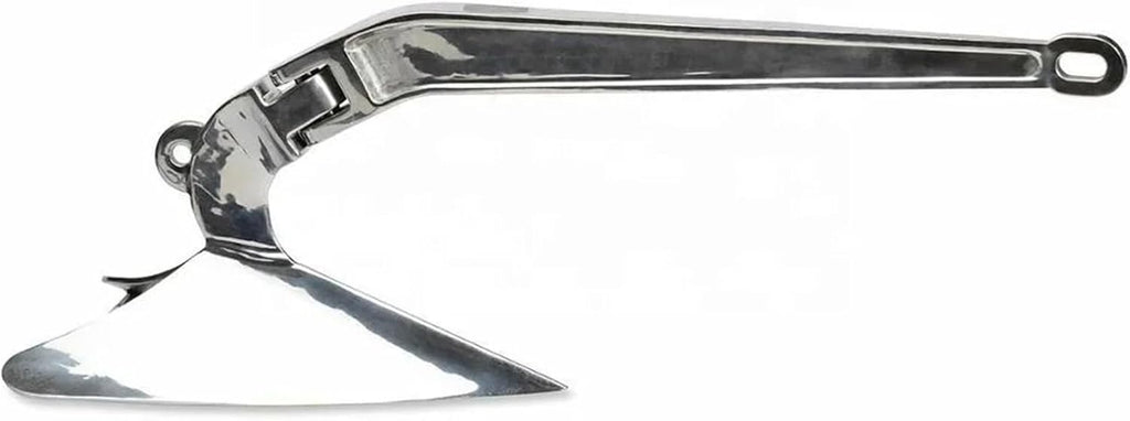Folding Anchor, 5kg 316 Stainless Steel Plough Anchor for Boat, Power Marine Accessories Polished Non-Hinged Plow,for Small Boats Canoe Paddle Boards