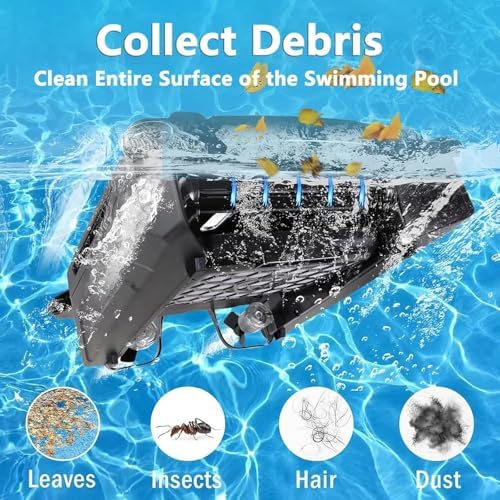 Pool Cleaning Robot, Automatic Pool Vacuum Cleaner, Cordless Robot Pool Cleaner, Smart Dual-Charge Long-Endurance Robot