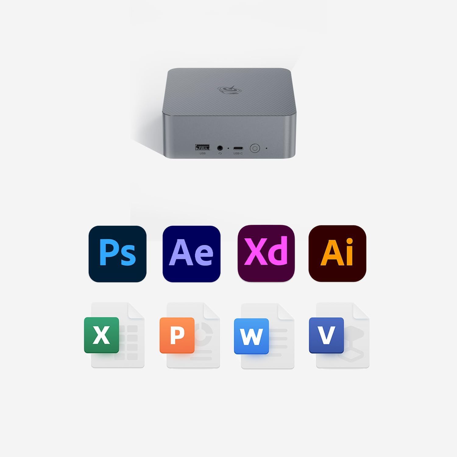 Beelink EQR7 Mini PC, AMD Ryzen 7 7735HS(8C/16T, Up to 4.75GHz), Mini Computer 24G LPDDR5 RAM 500GB PCIe4.0 SSD, Built-in Power Supply 4K@60Hz Dual Display HDMI/WiFi6/BT5.2/1000Mbps/Home/Office