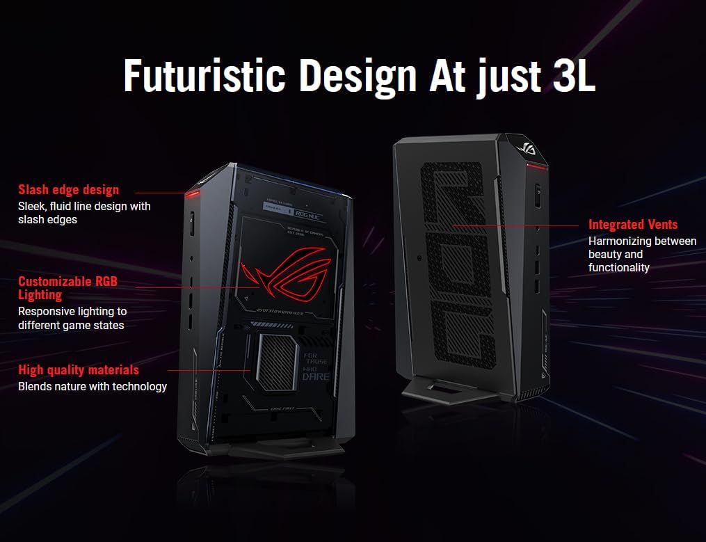 ROGNUC 2025 Gaming Mini PC with Intel Core Ultra 7, GeForce RTX 5060, 32GB DDR5 RAM, 1TB SSD, Triple-Fan Cooling