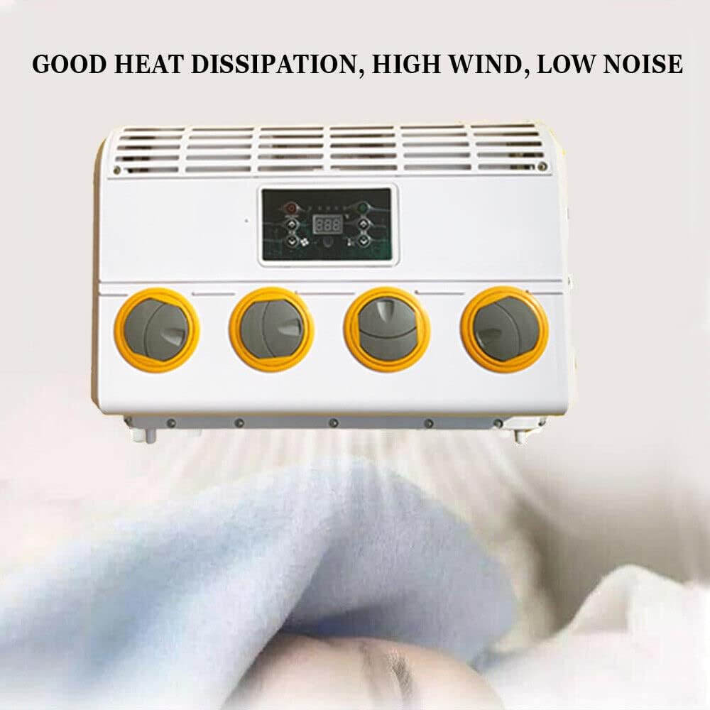 CNCEST 12V DC Air Conditioner 12000BTU, Universal Split AC Kit for Truck Cab RV Caravan Semi Trailer, Portable Electric Cooling AC Unit for Bus Van Excavator Vehicle (Red 12V)