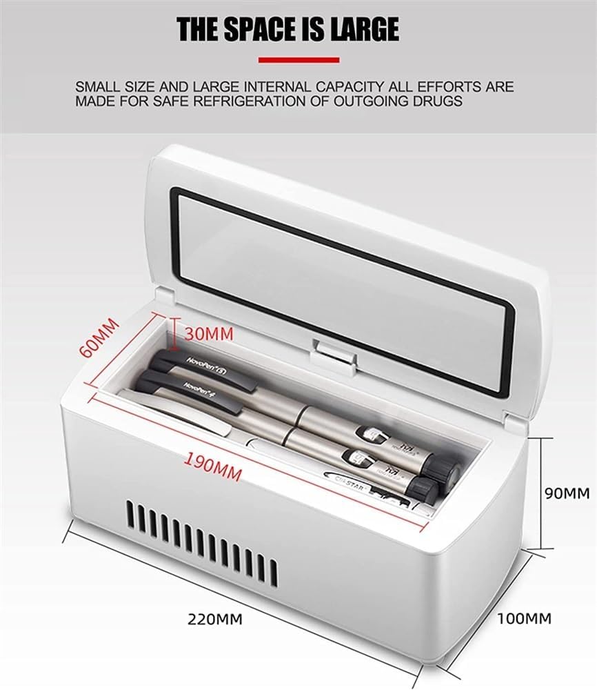 Insulin Cool Box Refrigerator, Cooler Bag Electric Insulin Cooler Container Thermostat USB Suitable for Travel/Interferon/Storage of Medicines