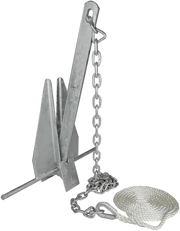Seachoice Deluxe Anchor – With Slip Ring Shank – Hot-Dipped Galvanized Steel or PVC Coated – Multiple Sizes