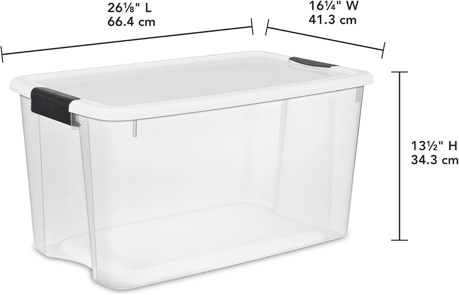 Sterilite 16-Pack Ultra Latching Box, Storage Bins with Lids, Clear Plastic, 70 Quart - Heavy-Duty Organizing Containers for Closet, Bathroom, and Office