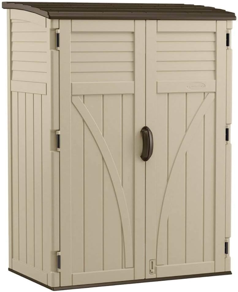 YITAHOME and Suncast Outdoor Storage Shed Bundle - 35 and 54 Cubic Foot Brown Resin Sheds
