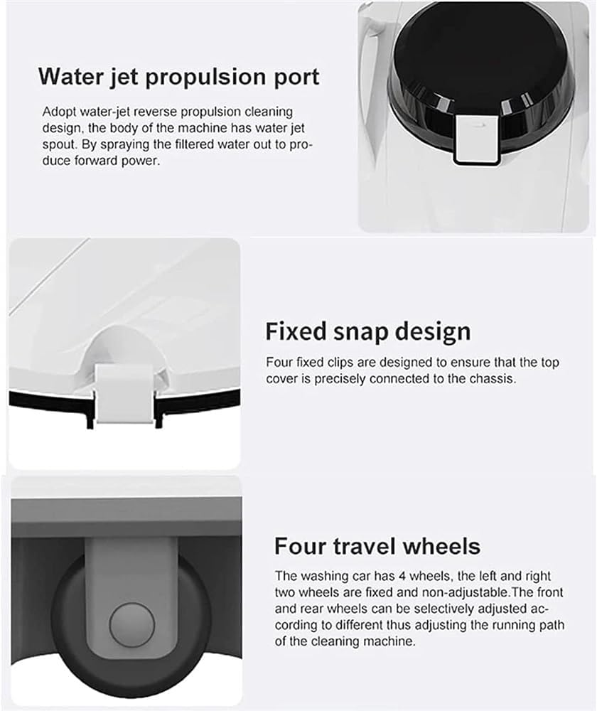 Cordless Swimming Pool Cleaner, Swimming Pool Cleaning Robot, Rechargeable Automatic Pool Vacuum Cleaner, 90 Mins Runtime, for Above Ground Flat Pool, Pond, Fountain Cleaning