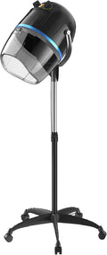 Professional Height Adjustable Hair Dryer Hooded, Floor Standing Bonnet Hair Dryer, Stand Up Rolling Base w/Wheels for Beauty Salon Equipment Home Spa, Black