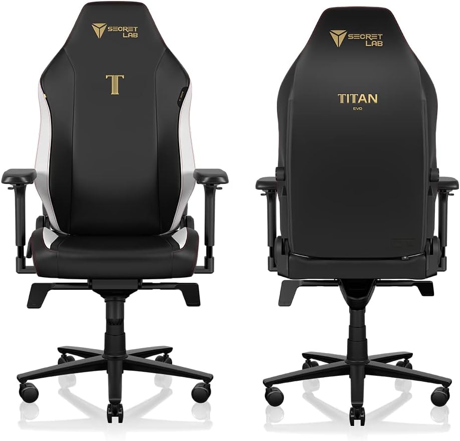 Secretlab Titan Evo Classic Gaming Chair - Reclining - Ergonomic & Comfortable Computer Chair with 4D Armrests - Magnetic Head Pillow & 4-Way Lumbar Support - Small - Black - Leatherette
