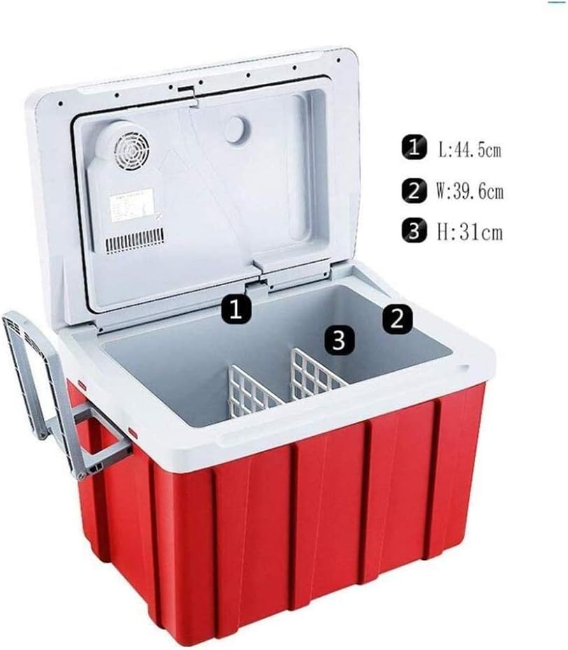 40L Cool Box on Wheels Car Refrigerator 12V 240V Portable Electric Cool Box High Refrigeration Fridge Freezer with Automatic Locking Handle Perfect for Traveling and Camping