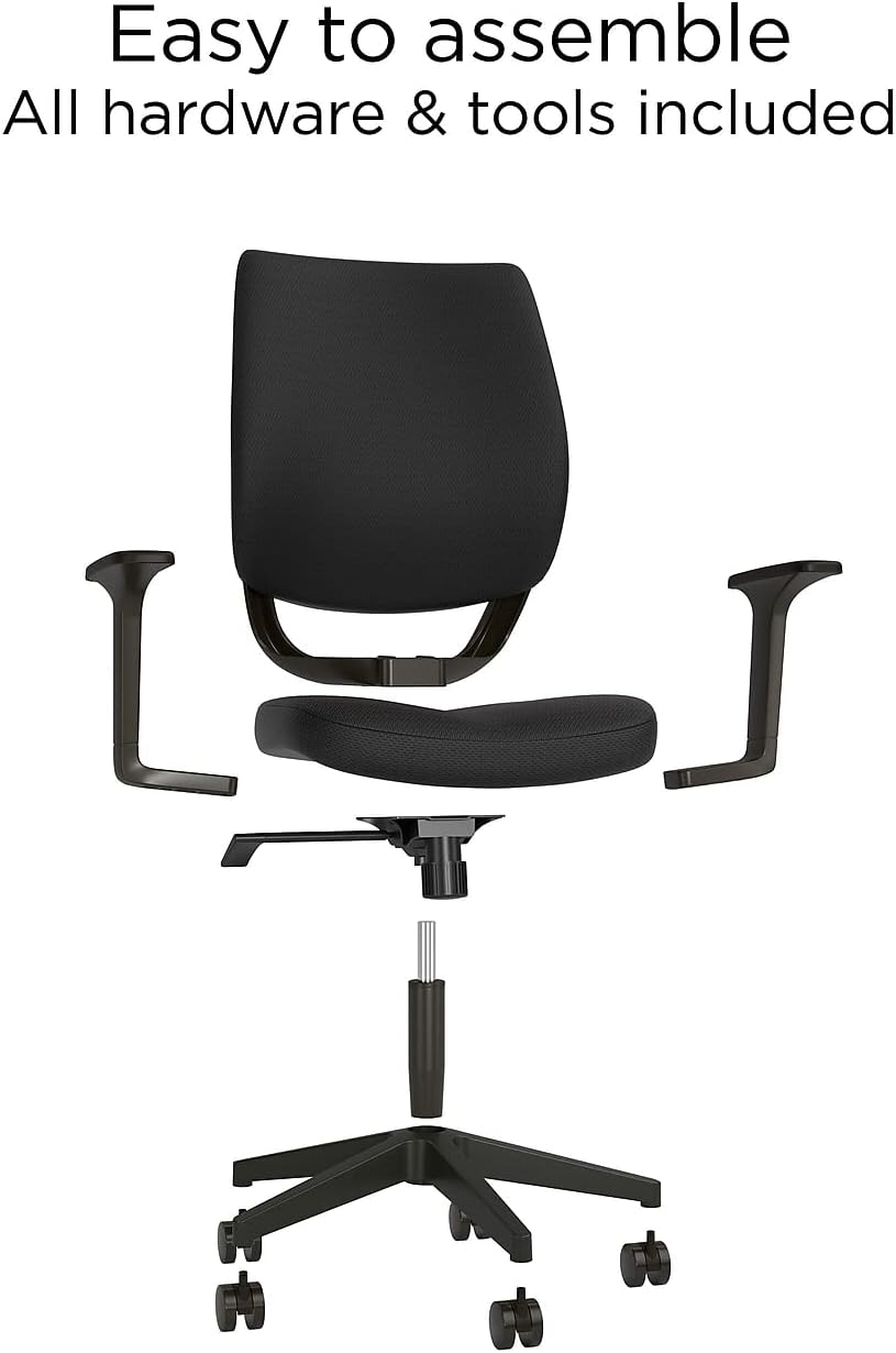 Staples Ergonomic Task Chair, Fabric, Black