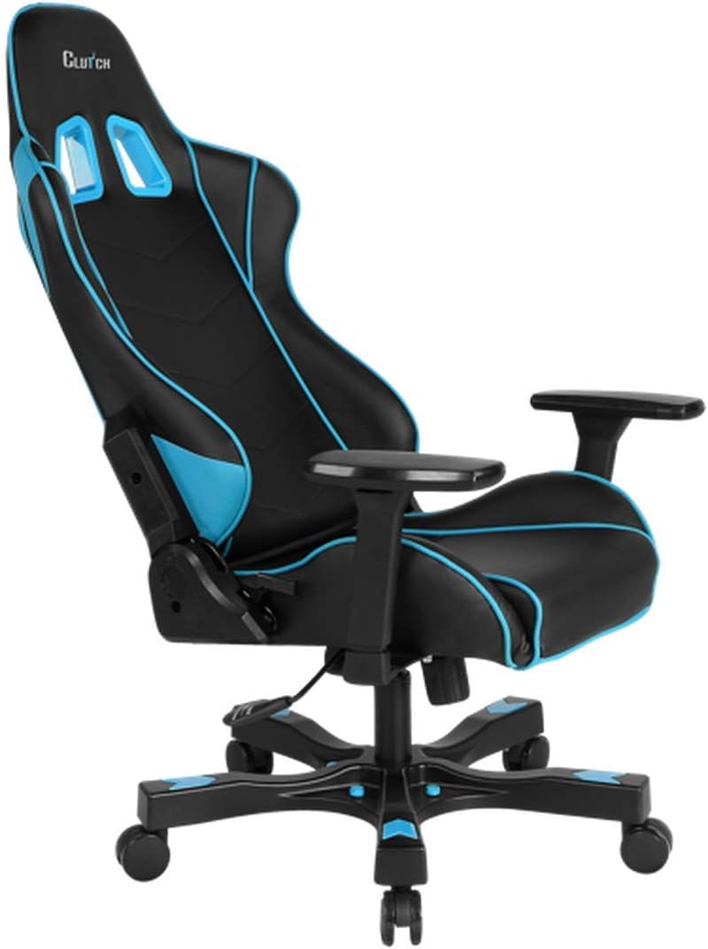 Clutch Chairz - Ergonomic Gaming Chair, Video Game Chairs, Office Chair, High Chair and Lumbar Pillow for Computer Desk – Colour: Black/Blue - Crank Series.