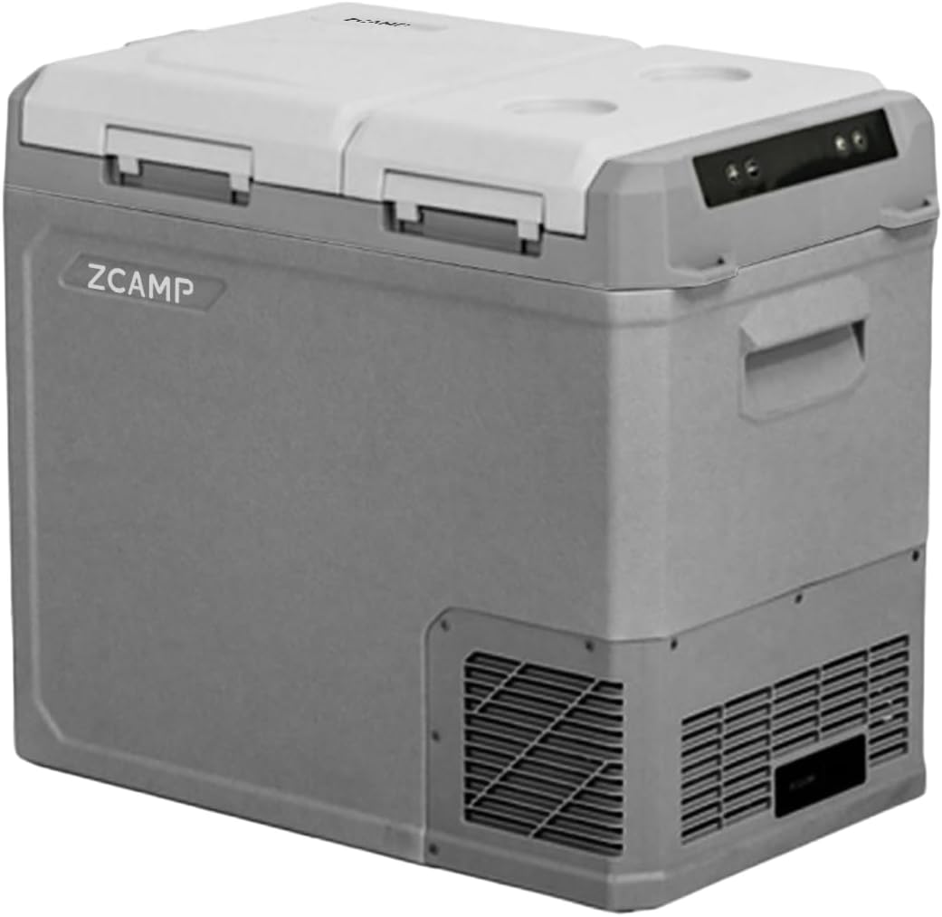 GES55 Portable Freezer,Dual Zone 12 Volt Car Refrigerator,43QT(41L) 12v cooler Fast Cooling Fridge, with 12/24V DC 100-240V AC for Camping, Outdoor, Travel, RV, Truck