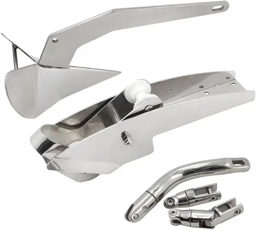 Folding Anchor, Mirror Polished 3KG Boat Anchor Marine Hardware Accessories,for Small Boats Canoe Paddle Boards