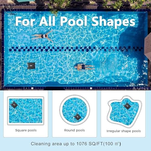 Pool Cleaning Robot, Automatic Pool Vacuum Cleaner, Cordless Robot Pool Cleaner, Smart Dual-Charge Long-Endurance Robot
