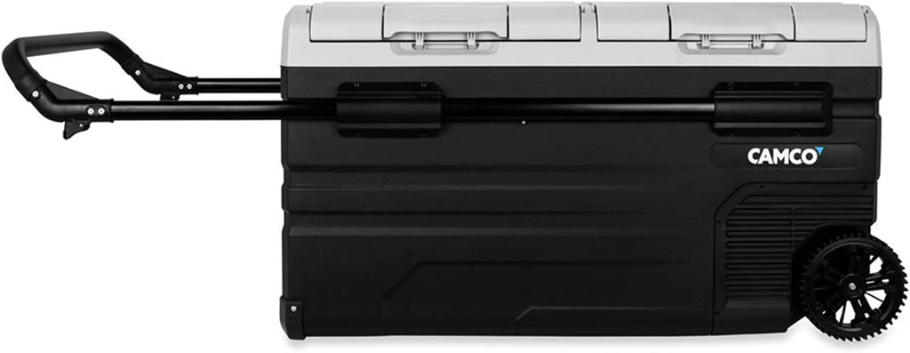 Camco 51520 CAM-750 Portable Refrigerator, AC 110V/DC 12V Compact Fridge/Freezer with Dual Zone Cooling, 75-Liter - Keeps Food and Drinks Cold While On-the-Go - Ideal for Road Trips, RVing, Camping, B , Black