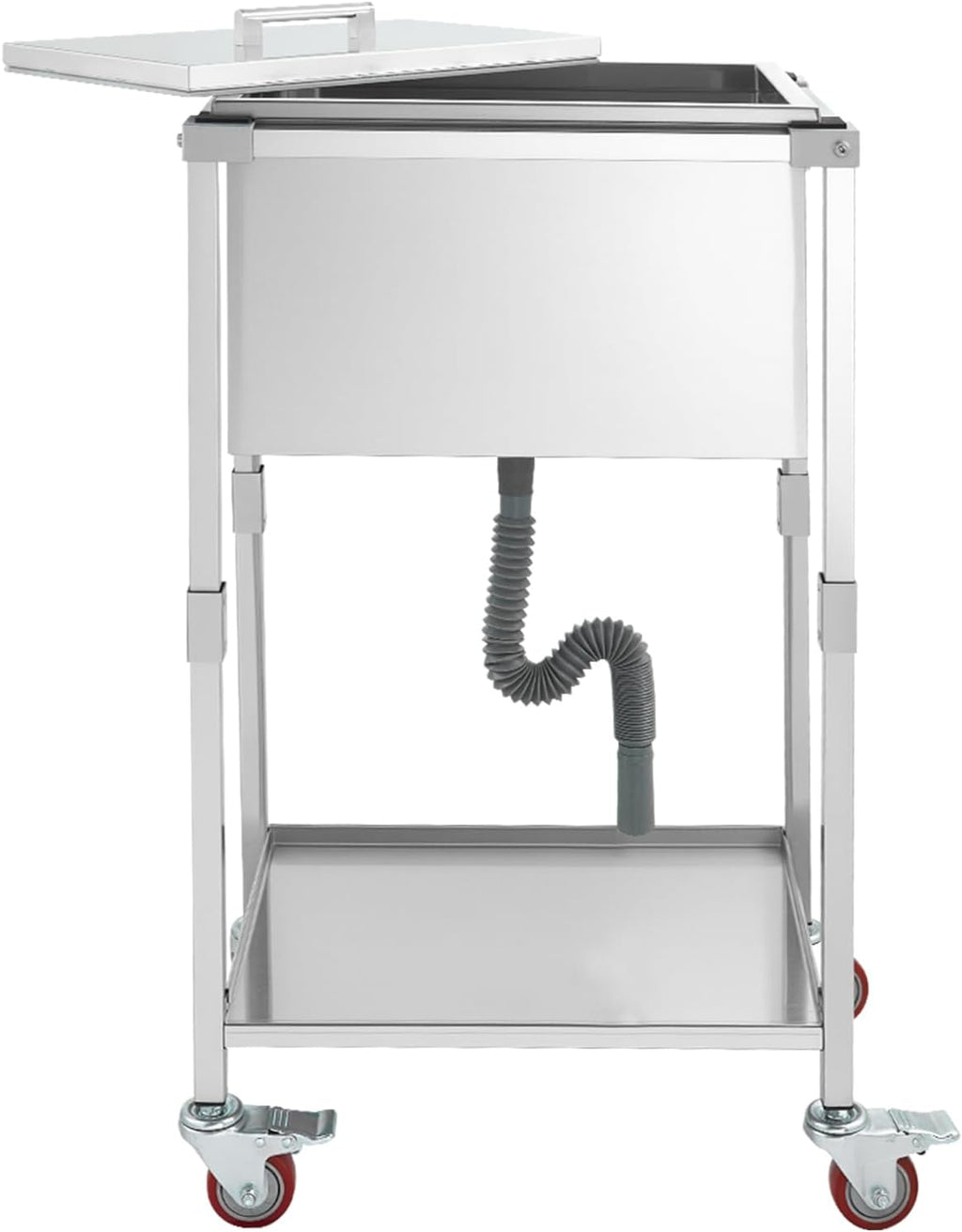 VEVOR Commercial Ice Bin, Underbar Ice Bin, Stainless Steel Ice Chest with Sliding Lid, Bottle Holders, Adjustable Bullet Feet, Cooler Cart Cocktail Unit for Bar Restaurant Pub