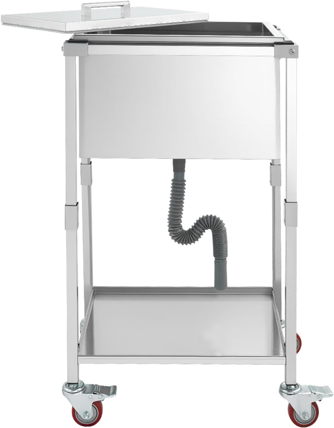 VEVOR Commercial Ice Bin, Underbar Ice Bin, Stainless Steel Ice Chest with Sliding Lid, Bottle Holders, Adjustable Bullet Feet, Cooler Cart Cocktail Unit for Bar Restaurant Pub