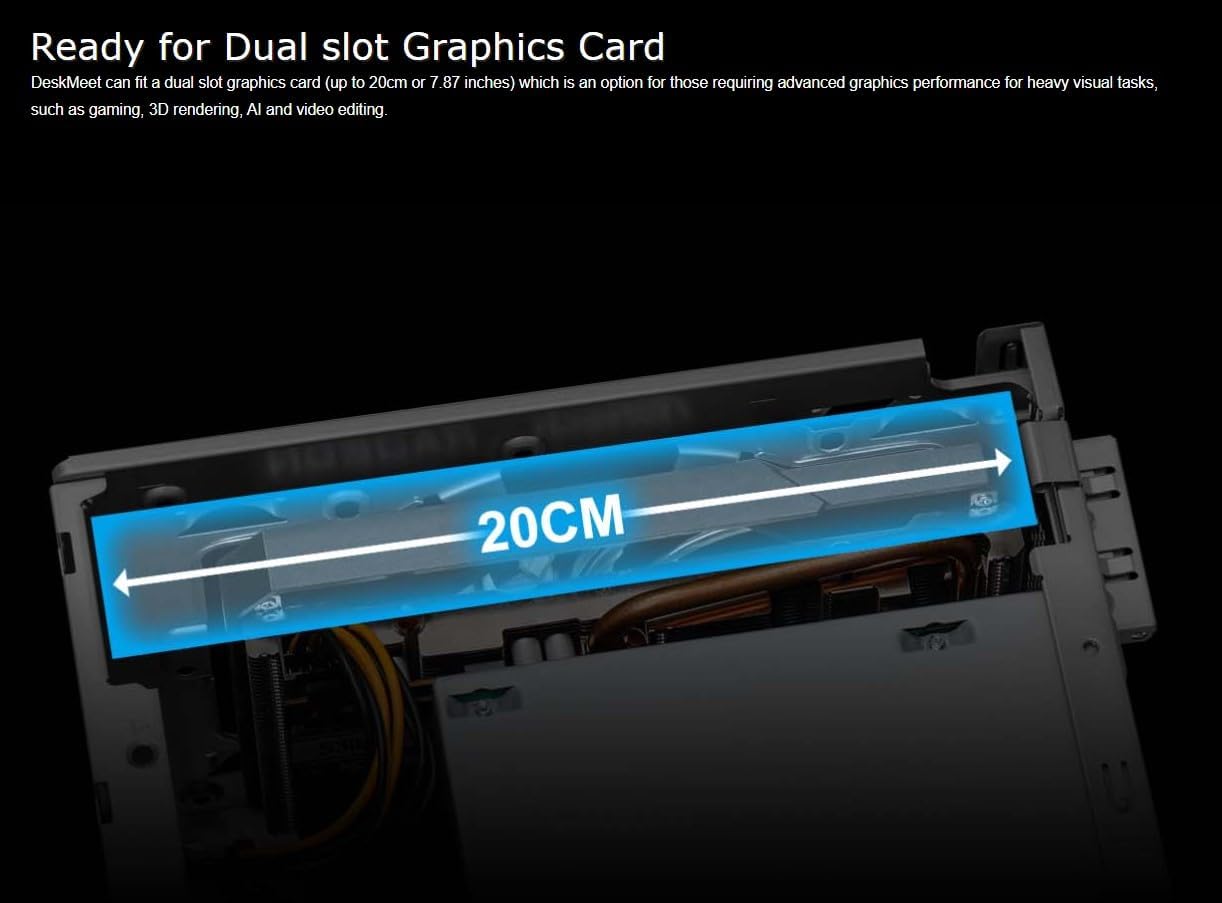 ASRock DeskMeet X300 Mini PC Barebone Kit – AMD AM4 Socket, Supports Ryzen 5000/4000/3000G CPUs, DDR4-3200MHz, PCIe 3.0 x16, Dual M.2, USB 3.2 Gen2 Type-C, 500W PSU (No CPU/RAM/Storage Included)