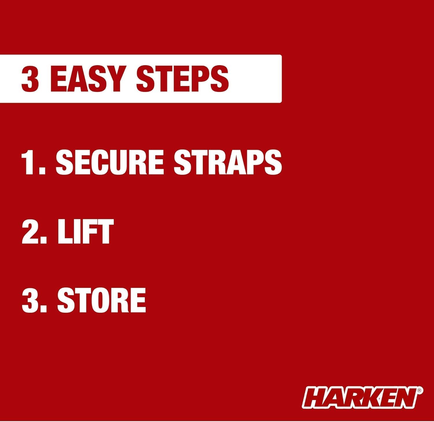 HARKEN Hoister Lightweight Kayaks Overhead Garage Storage Hoist System for Small Kayaks, Boards, Skulls, Light Storage (45lb Capacity, 10ft Ceiling), Model 7808