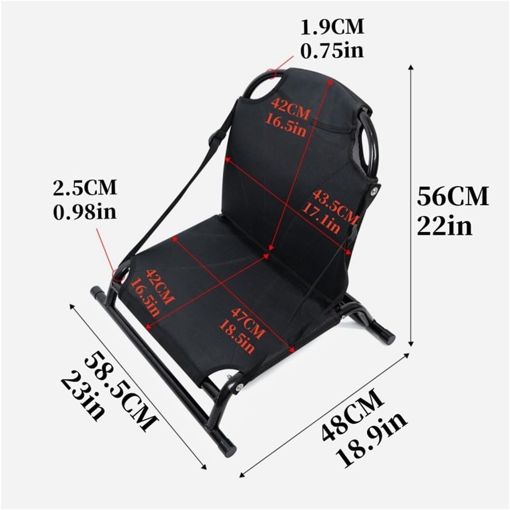 Kayak Seats with Adjustable Back Support, Adjustment Paddleboard Seat with Non-Slip Foot Pad, Aluminum Multi-Function Canoe Seat, Foldable Paddle Board Seat