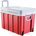 40L Cool Box on Wheels Car Refrigerator 12V 240V Portable Electric Cool Box High Refrigeration Fridge Freezer with Automatic Locking Handle Perfect for Traveling and Camping