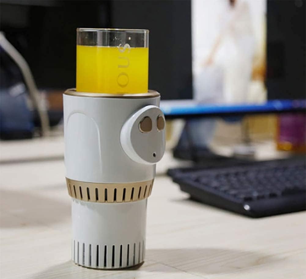 Electric Cooler Home Car Cup Cooler Warmer Quick Electric Cooling Cup Portable Dormitory Cooling and Heating Fast Cooling Cup 2 In 1 Electric Beverage Bottle Cooler for Office/Road Trip